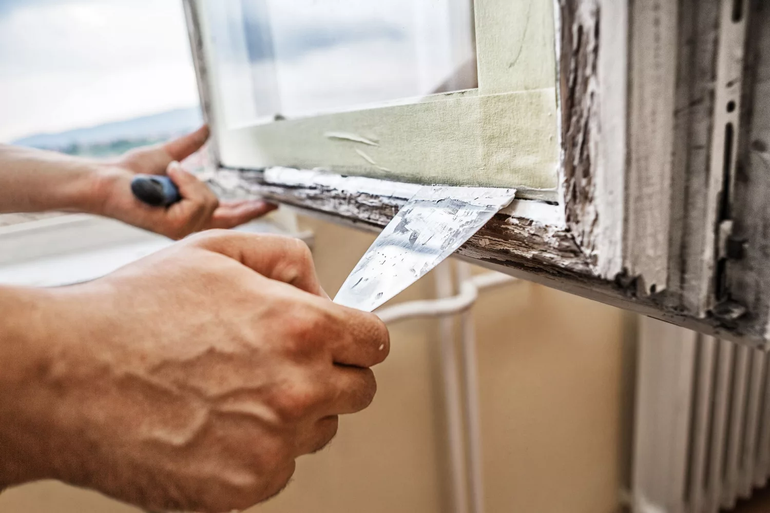 Window frame restoration work